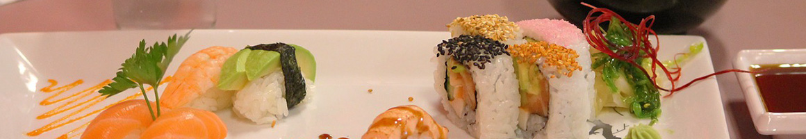Eating Japanese Sushi at Fancy Sushi restaurant in Ormond Beach, FL.